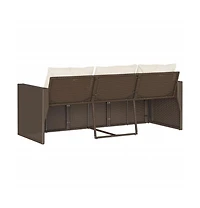 Garden Sofa Brown, Cream White