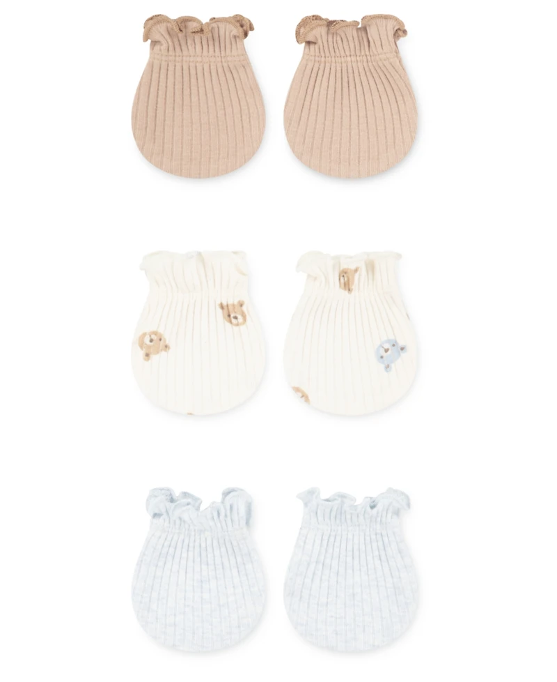Huggies Baby Boys 3-Pack Rib Knit Mittens