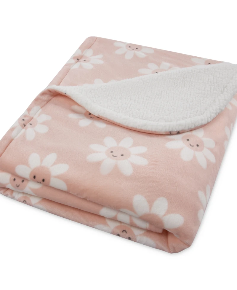 Huggies Baby Girl Daisy Print Plush Blanket