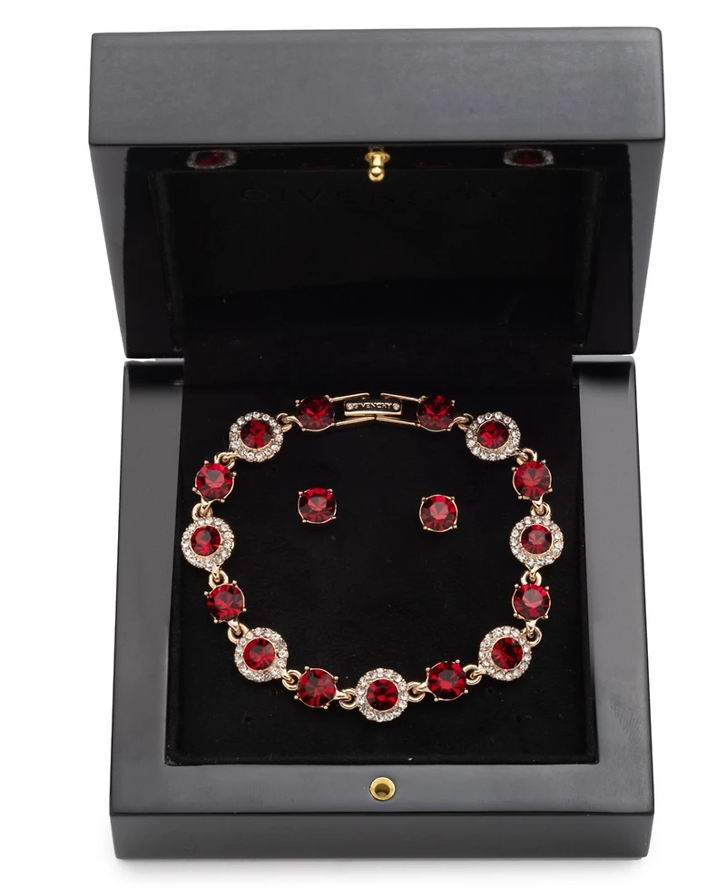 Givenchy Crystal Stone Bracelet and Stud Earrings Set