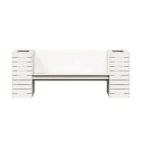 Planter Bench White Solid pine wood Medium Planters