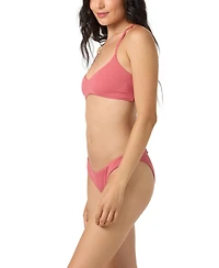 O'Neill Juniors' Saltwater Solids Rib Huntington Swimsuit Top