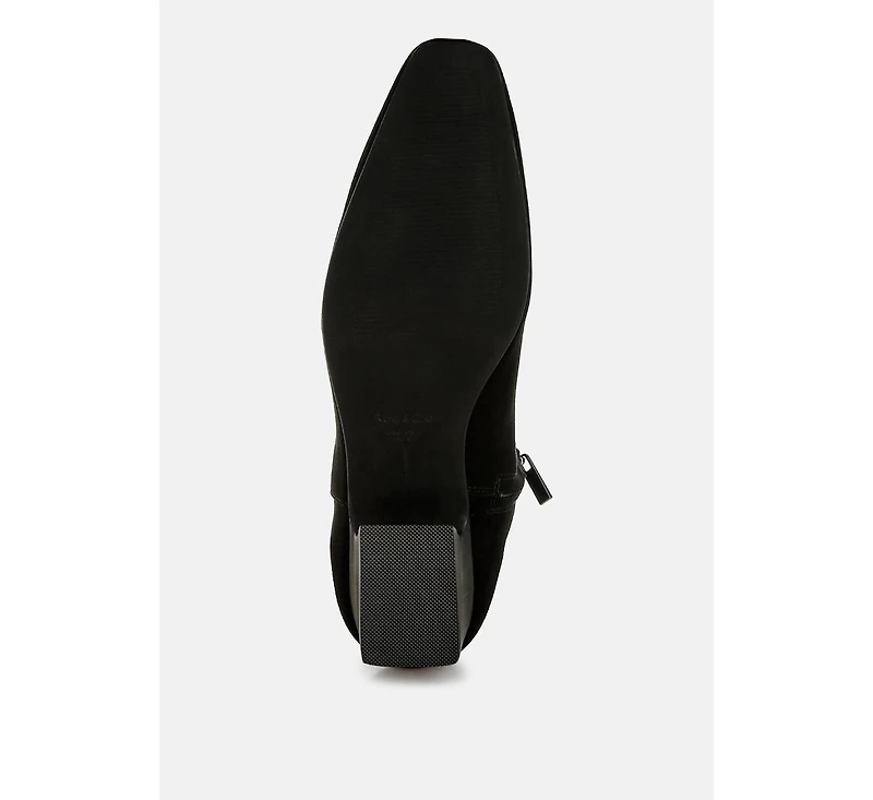 Rag & Co Hakra Flared Heel Suede Boots Women