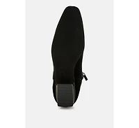Rag & Co Hakra Flared Heel Suede Boots Women