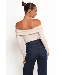 Petal and Pup Thomsie Off Shoulder Knit Top - Ivory