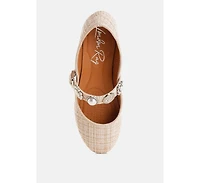 Noyama Charms Embellished Tweed Mary Janes Women