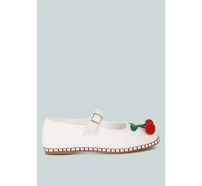 Rag & Co Brunch Date Cherry Accent Mary Jane Flats Women