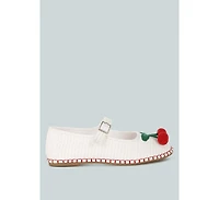Rag & Co Brunch Date Cherry Accent Mary Jane Flats Women