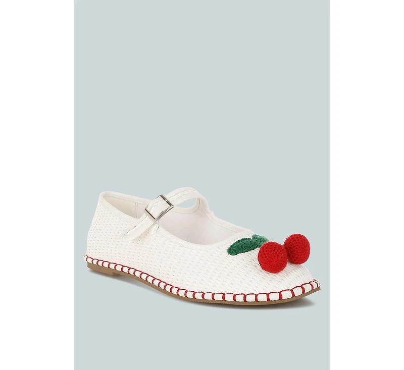 Rag & Co Brunch Date Cherry Accent Mary Jane Flats Women