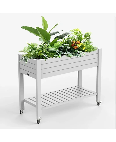 Chic Crate Elevated Resin Garden Bed with Auto-Drain