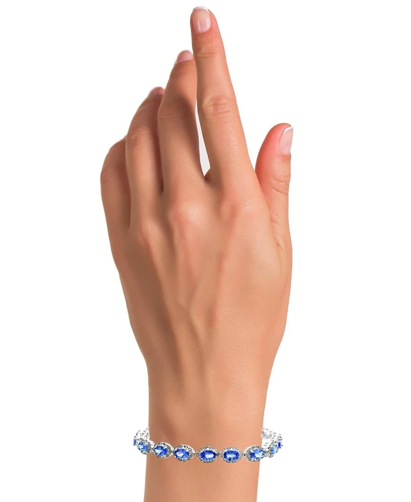 Macy's Oval Tanzanite (7.60 ct. t.w.) and Diamond Bracelet (0.01 ct. t.w.) in Sterling Silver