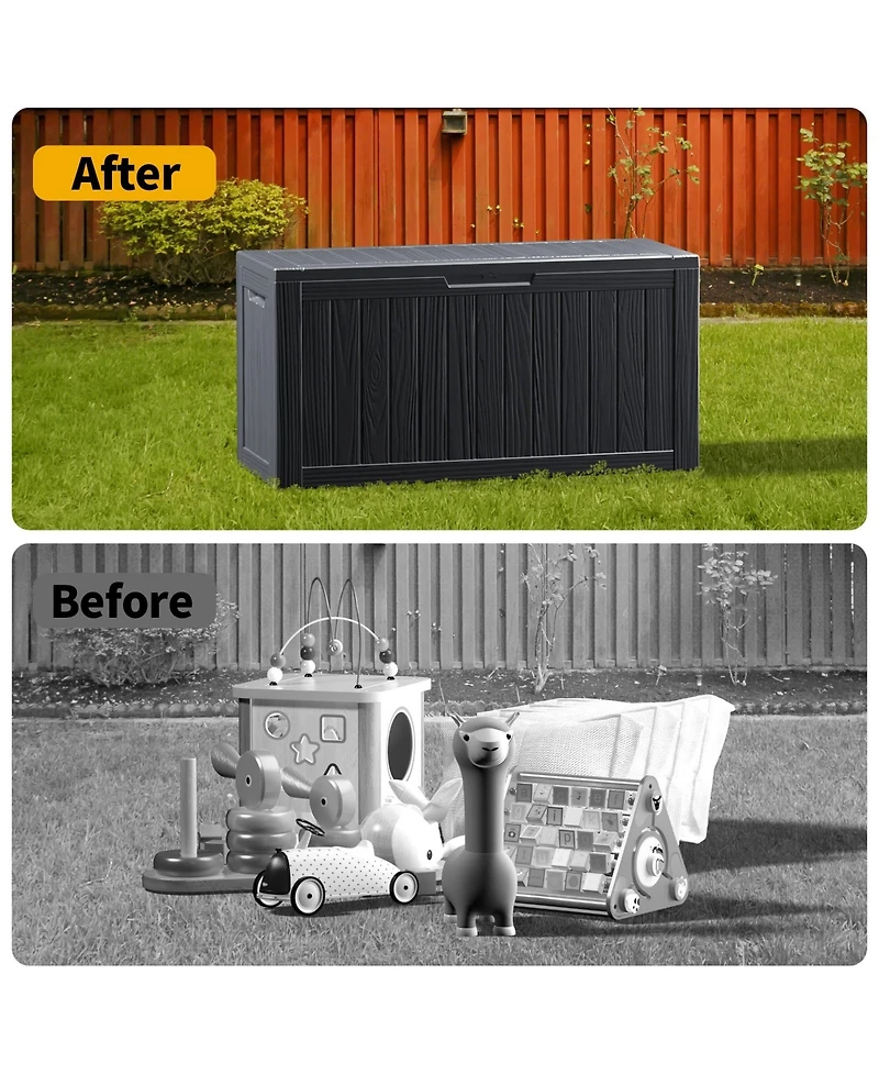 Chic Crate - 46.3'' W 80 Gallons Water Resistant Resin Lockable Deck Box in Black