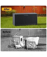 Chic Crate - 46.3'' W 80 Gallons Water Resistant Resin Lockable Deck Box in Black