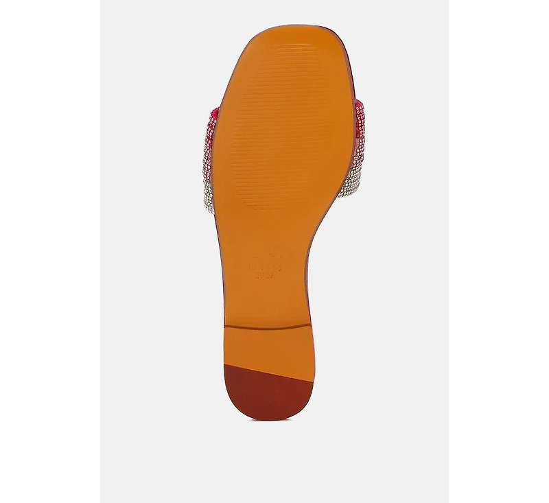 Chrisy Rhinestone Strap Slip On WomenFlats Women
