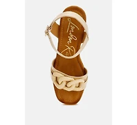 London Rag Emelda Chain Link Detail Wedge Sandals Women
