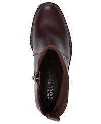 Lucky Brand Women's Alivia Almond Toe Stacked Heel Booties