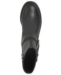 Lucky Brand Women's Migyn Buckle Round Toe Moto Lug Sole Booties