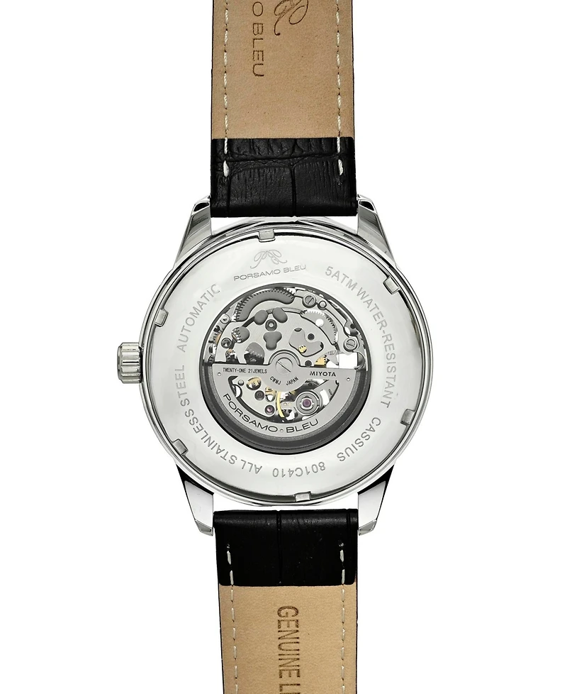 Porsamo Bleu Men's Cassius Automatic Genuine Leather Band Watch 801CCAL