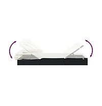 vidaXL Sunbed Black Pe Rattan, Powder-Coated Steel, 100% Polyester Double