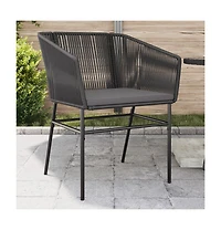 vidaXL Garden Chair Black Pe rattan Standard Uv-resistant materials
