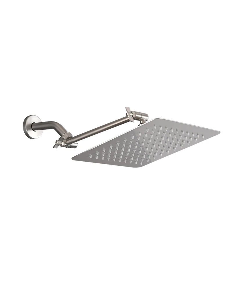 Rainsken Brushed nickel 10" Square Rainfall & High Pressure Stainless Steel Bath Shower head