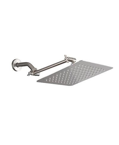 Rainsken Brushed nickel 10" Square Rainfall & High Pressure Stainless Steel Bath Shower head