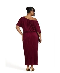 Fashion-szn Curve Plus Plisse Midaxi Dress