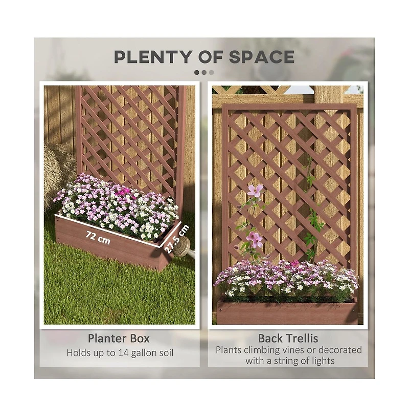 Chic Crate Outsunny Wood Planter Box with Trellis