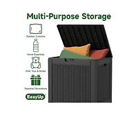 Chic Crate - StormForce Compact 30Gal Deck Box - Waterproof Nano-Resin w/ SecureLatch Pro & SpaceSaver Design - Patio Furniture/Kids Toys Storage
