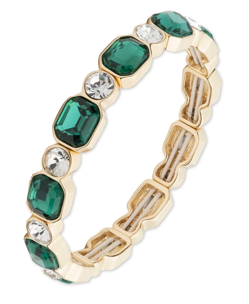 Anne Klein Glass Stones Gold-Tone Stretch Bracelet