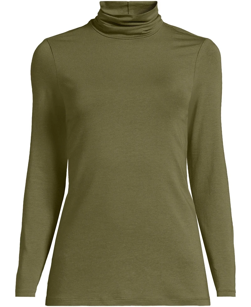 Lands' End Lightweight Jersey Long Sleeve Turtleneck