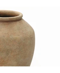LuxenHome Terracotta 10.4" Vase with Earthy Brown Tones, Accent for Farmhouse or Boho Interiors