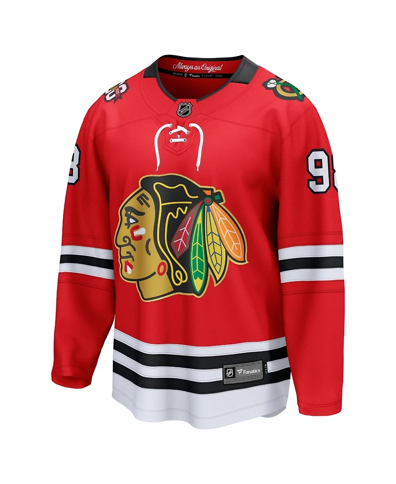 Fanatics Men's Connor Bedard Red Chicago Blackhawks Centennial Breakaway Jersey