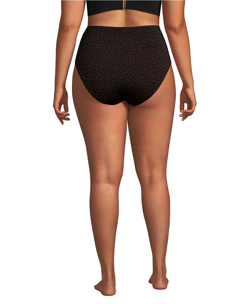Lands' End Plus Cheeky High Waisted Bikini Bottoms