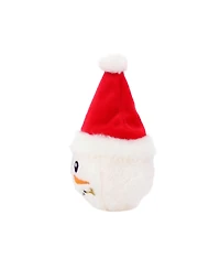 Mighty Small Snowball Santa Hat, Durable Squeaky Dog Toy