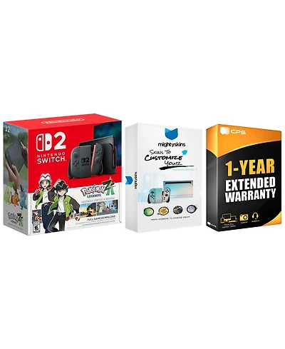 Nintendo Switch 2 Pokemon Legends: Z-a Bundle with MightySkins Customization Code and 2 Year Extended Warranty