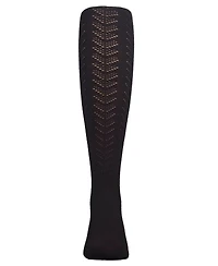 MeMoi Girls Multi-Chevron Drop-Stitch Textured Cotton Blend Sweater Tights
