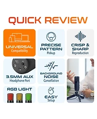 Delton U3000 Usb Microphone, Condenser Mic with Rgb Lights (DRU3000)