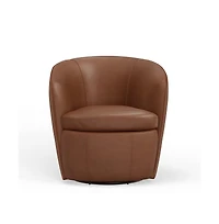 Parker Living Vintage Whiskey 100% Italian Leather Swivel Club Chair Two Pack