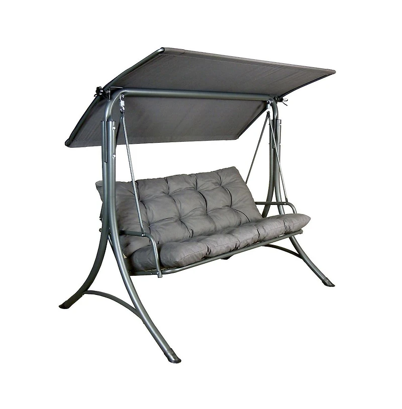 Sunjoy 3-Person Deluxe Outdoor Patio Garden Steel Frame Swing
