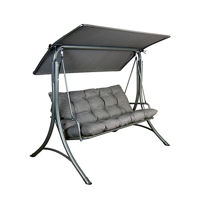 Sunjoy 3-Person Deluxe Outdoor Patio Garden Steel Frame Swing