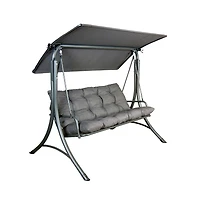Sunjoy 3-Person Deluxe Outdoor Patio Garden Steel Frame Swing