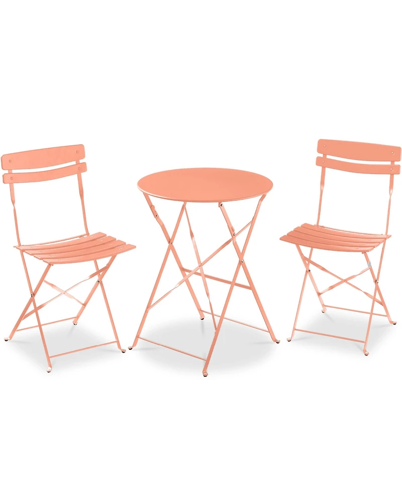 Best Choice Products 3-Piece Folding Patio Bistro Set with 2 Chairs and Table