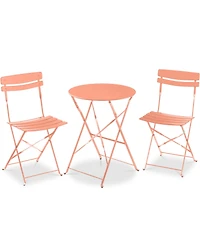 Best Choice Products 3-Piece Folding Patio Bistro Set with 2 Chairs and Table