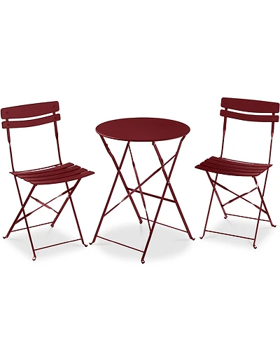 Best Choice Products 3-Piece Folding Patio Bistro Set with 2 Chairs and Table