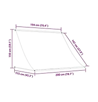 vidaXL Awning Anthracite Steel frame 78.7x59.1 in Retractable Awning