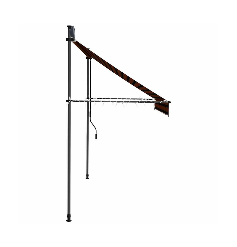 Retractable Awning Orange and Brown Polyester with Pu coating, Steel