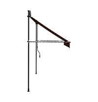 Retractable Awning Orange and Brown Polyester with Pu coating, Steel