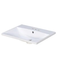 Lovmor Bathroom Vanity Top Only White Basin Faucet Available Ceramic