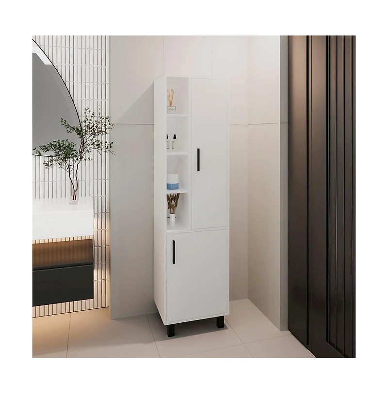 We Have Furniture Delta Storage Cabinet, Bathroom, White